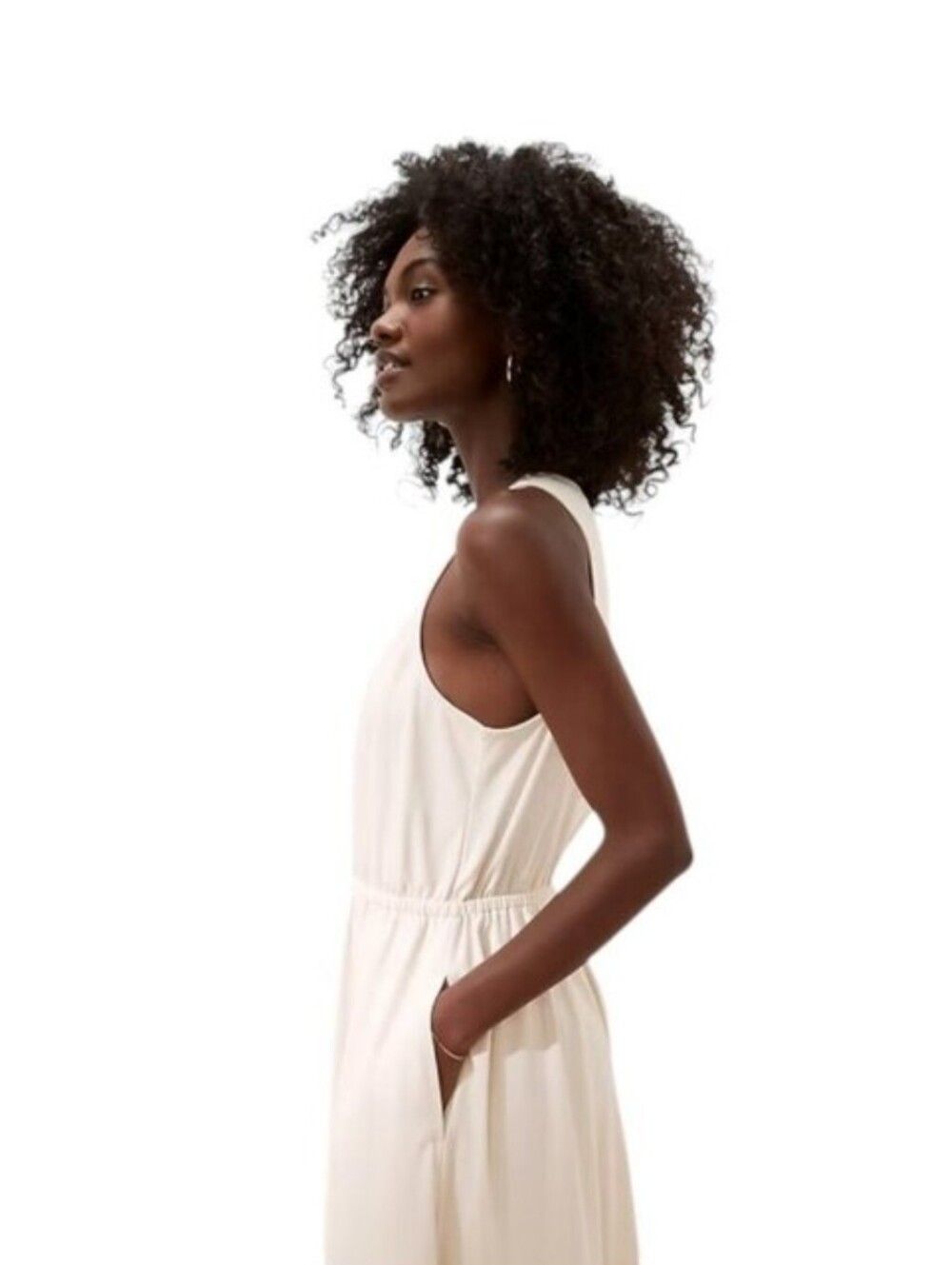Banana Republic Cream Sleeveless Maxi Dress